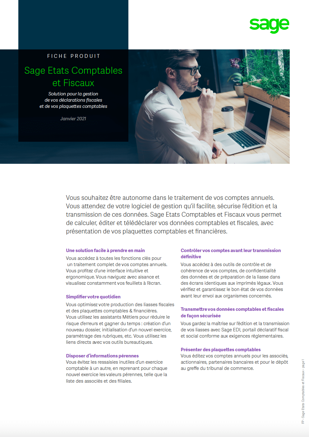 Fiche Sage 100 Etats Comptables et Fiscaux